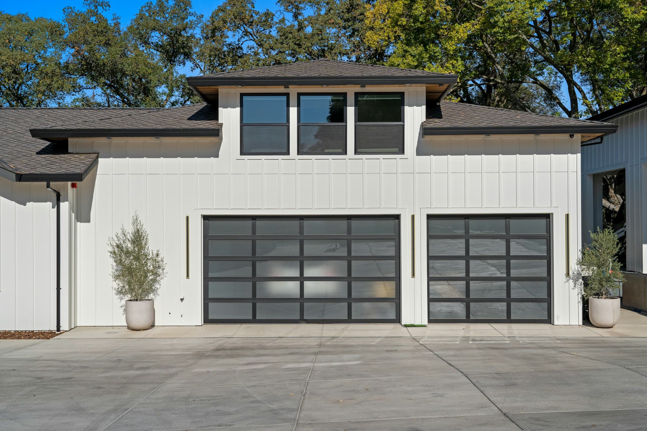 The exterior of a contemporary residential property