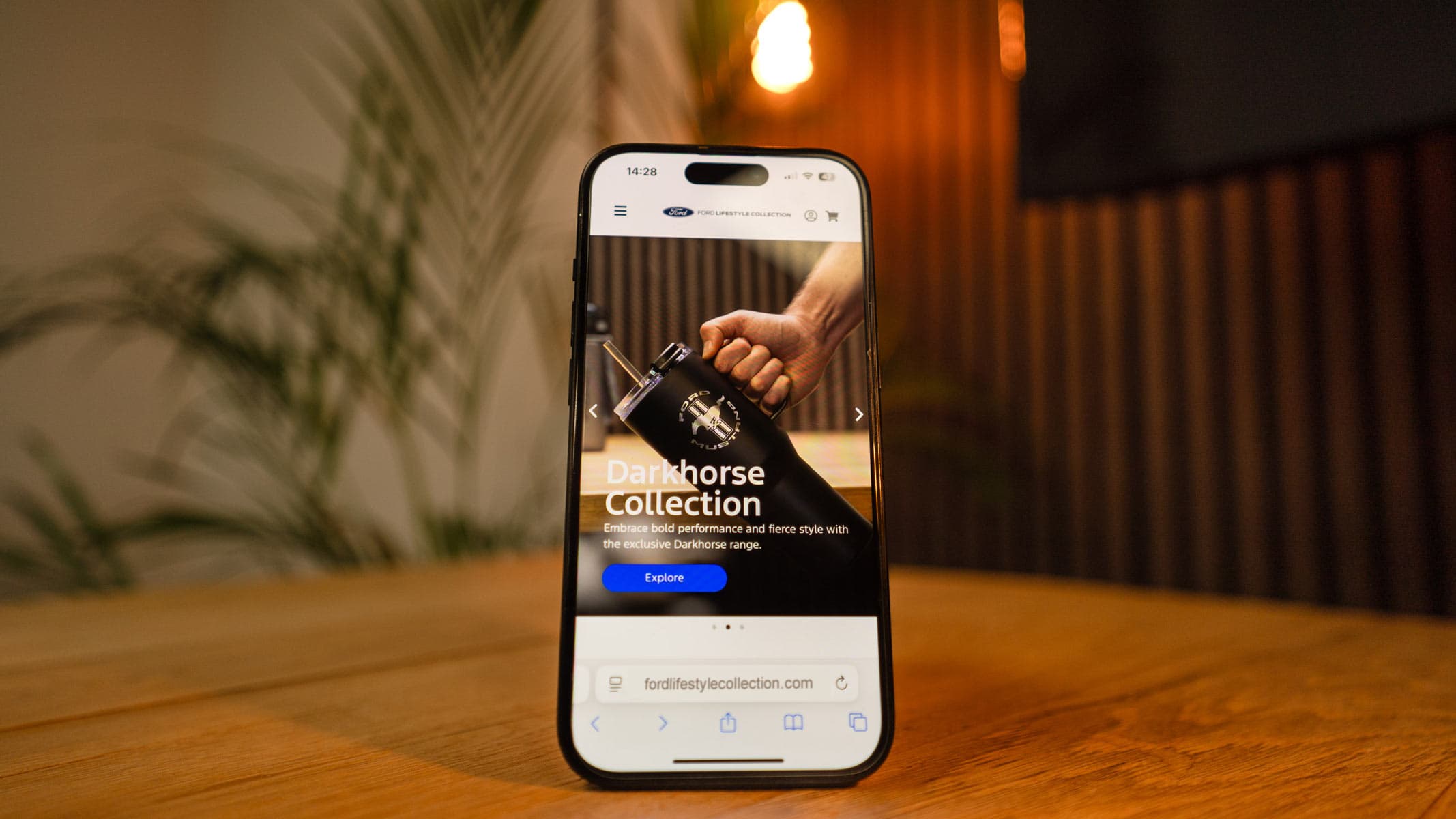 The Ford Lifestyle Collection website displayed on a phone